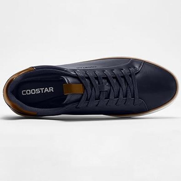 Coostar Mens Size 10.5 Navy Blue Lace Up Casual Shoes Comfortable Dress Sneakers - Picture 3 of 6